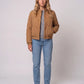 Quilted Jacket with Funnel Collar and Poppers
