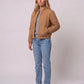 Quilted Jacket with Funnel Collar and Poppers