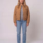 Quilted Jacket with Funnel Collar and Poppers