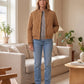 Quilted Jacket with Funnel Collar and Poppers