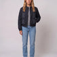 Quilted Jacket with Funnel Collar and Poppers