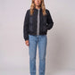 Quilted Jacket with Funnel Collar and Poppers
