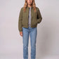 Quilted Jacket with Funnel Collar and Poppers