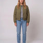 Quilted Jacket with Funnel Collar and Poppers