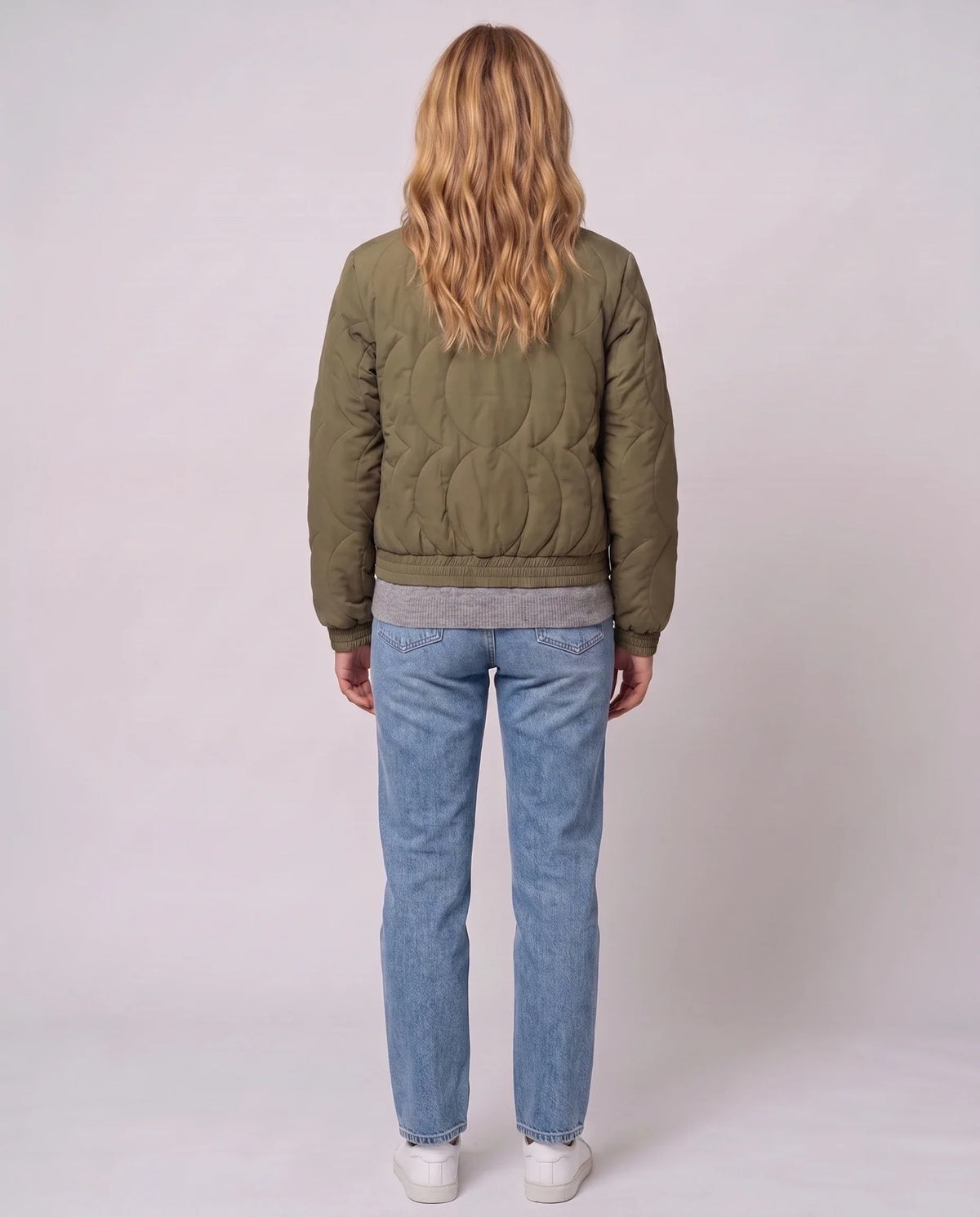 Quilted Jacket with Funnel Collar and Poppers