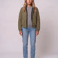 Quilted Jacket with Funnel Collar and Poppers