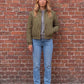 Quilted Jacket with Funnel Collar and Poppers