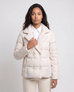 Short Quilted Jacket with Tailored Collar
