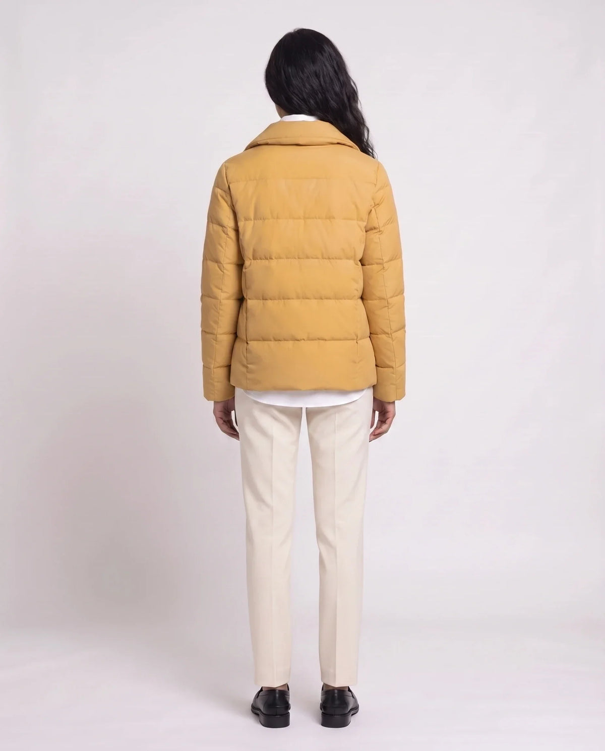 Short Quilted Jacket with Tailored Collar