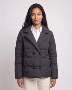 Short Quilted Jacket with Tailored Collar