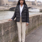 Short Quilted Jacket with Tailored Collar