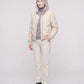 Short Quilted Jacket with Knit Collar
