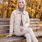Short Quilted Jacket with Knit Collar