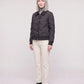 Short Quilted Jacket with Knit Collar