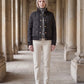 Short Quilted Jacket with Knit Collar
