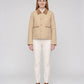 Short Quilted Jacket with Corduroy Collar