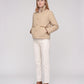 Short Quilted Jacket with Corduroy Collar