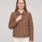Short Quilted Jacket with Corduroy Collar