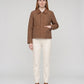 Short Quilted Jacket with Corduroy Collar