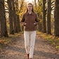 Short Quilted Jacket with Corduroy Collar