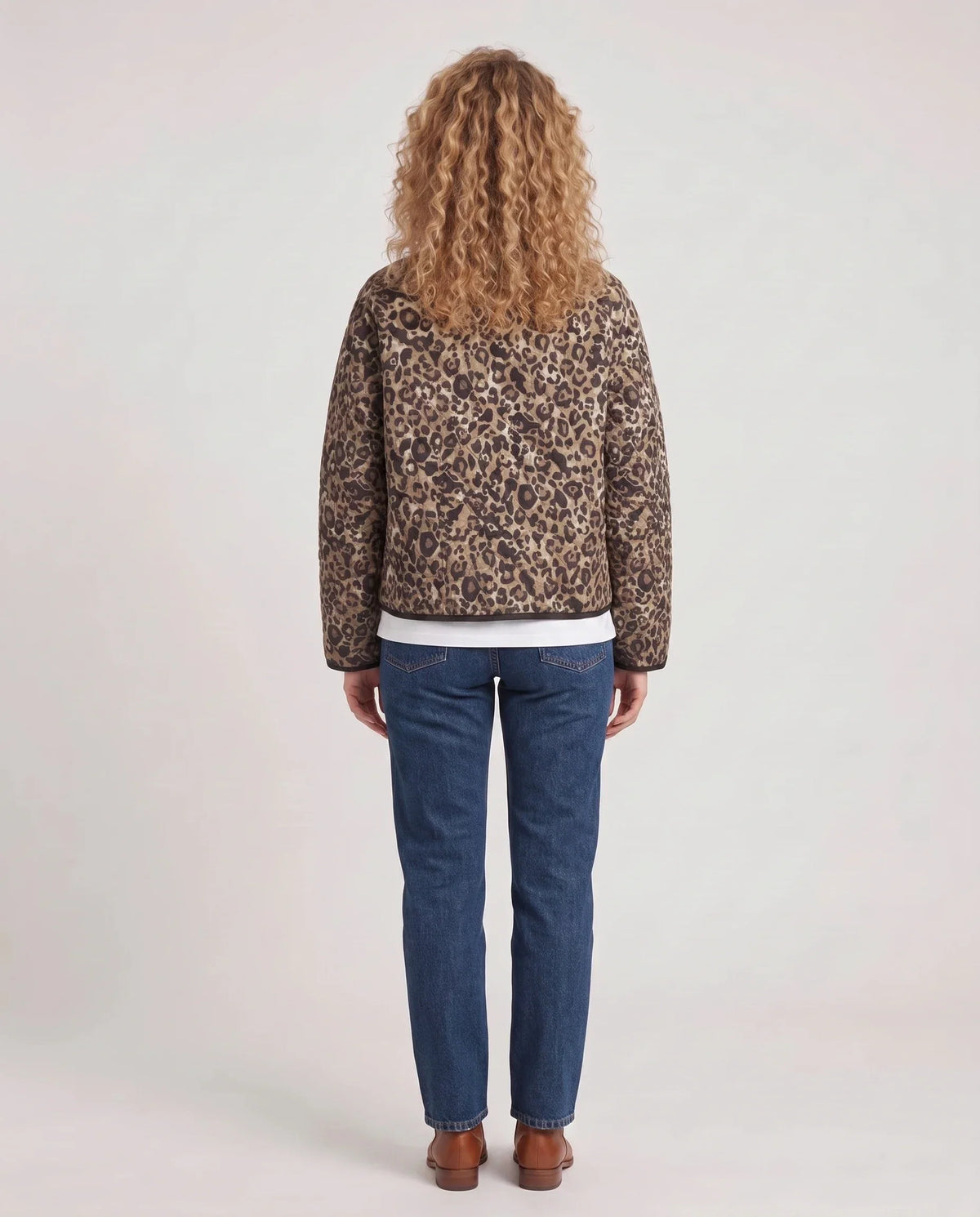 Leopard Print Quilted Jacket