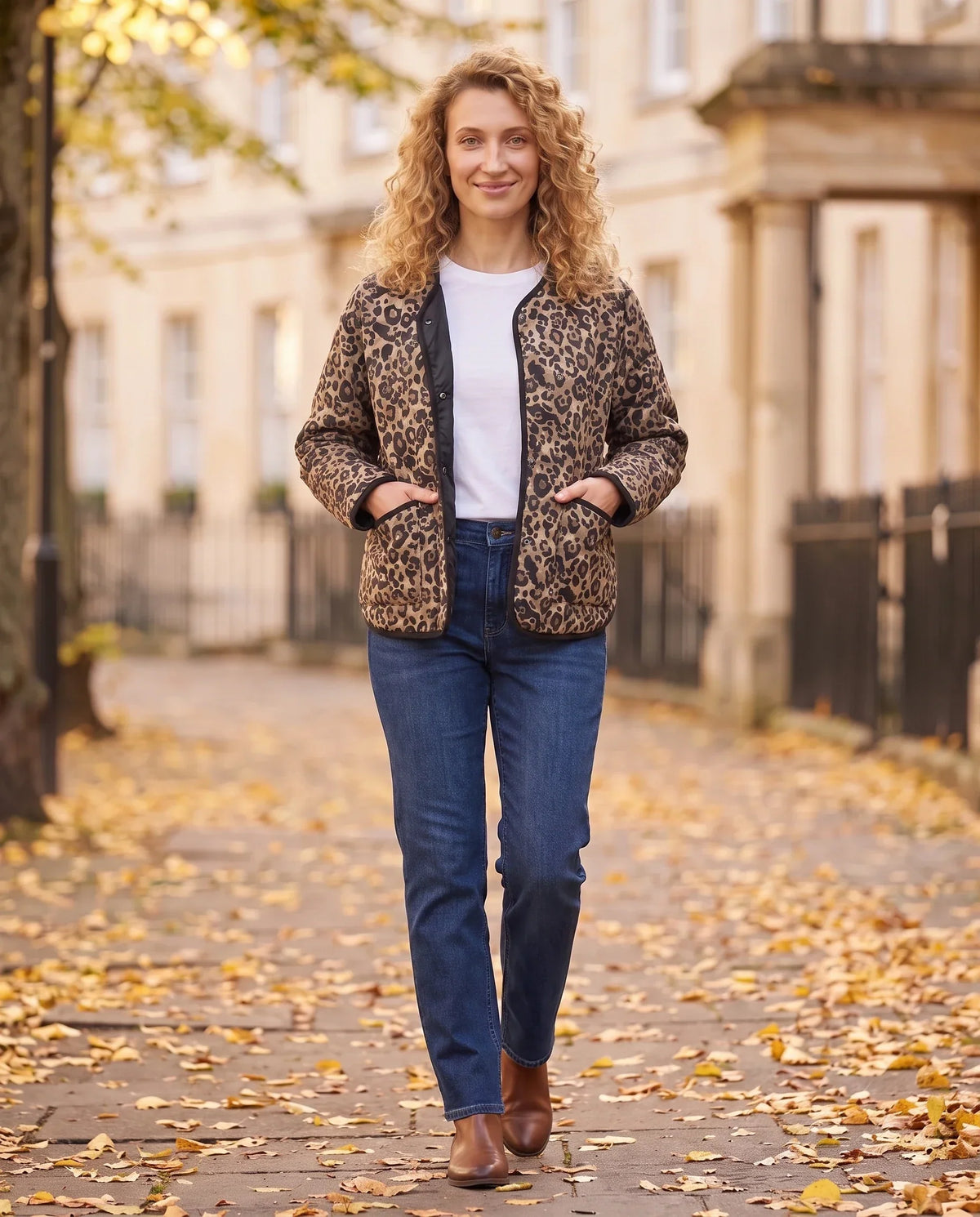 Leopard Print Quilted Jacket