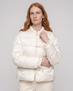 Quilted Jacquard Jacket with Frog Fastenings