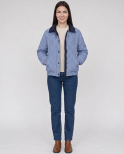 Reversible Quilted Jacket in Gingham