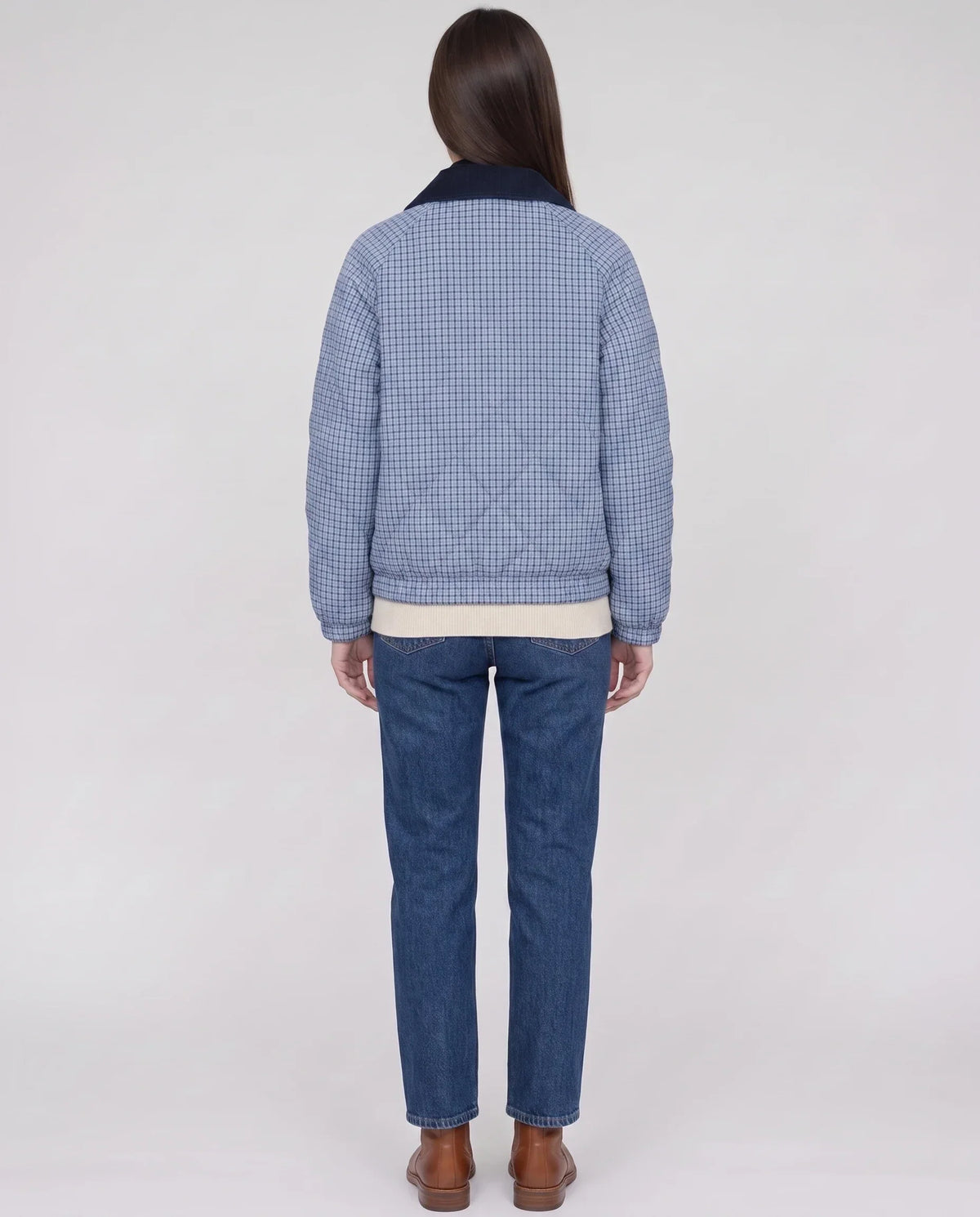 Reversible Quilted Jacket in Gingham
