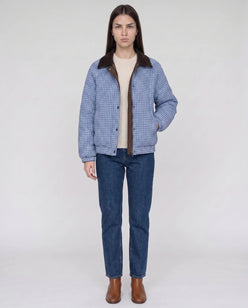 Reversible Quilted Jacket in Gingham