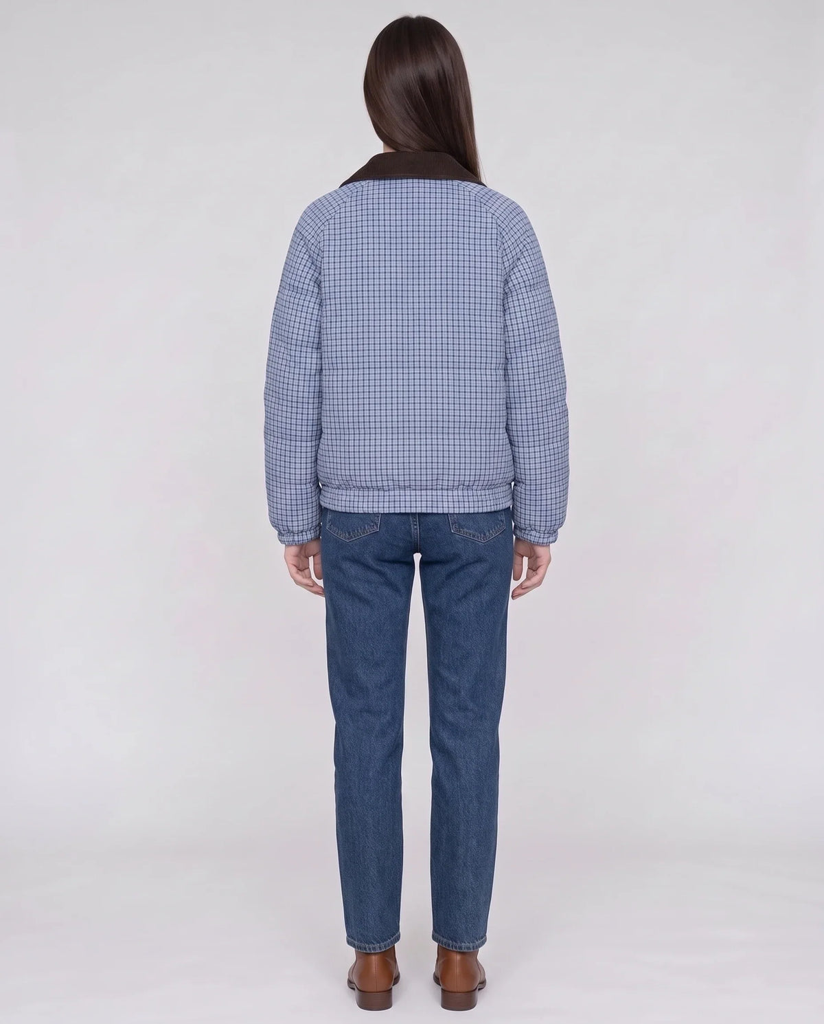 Reversible Quilted Jacket in Gingham