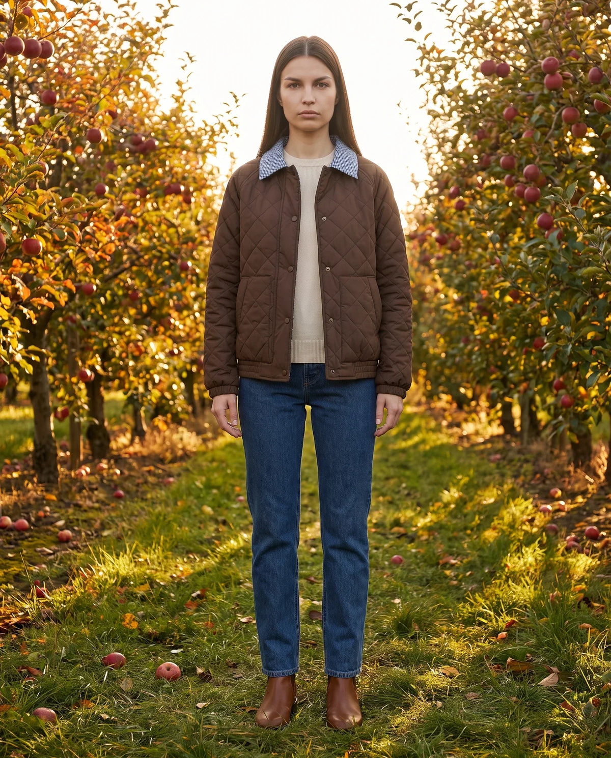 Reversible Quilted Jacket in Gingham