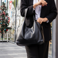 Hobo Bag Faux Leather Textured Grain with Magnetic Snap