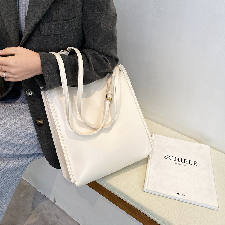 Tote Bag Soft Faux Leather with Magnetic Snap and Sturdy Handles