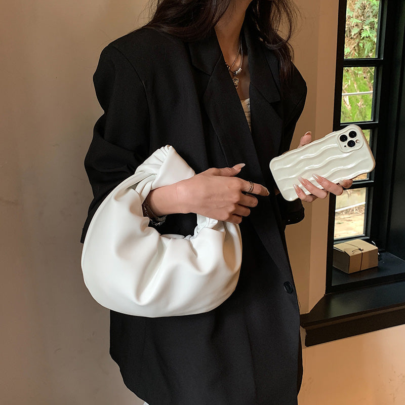 Top Handle Bag Faux Leather with Knotted Handle