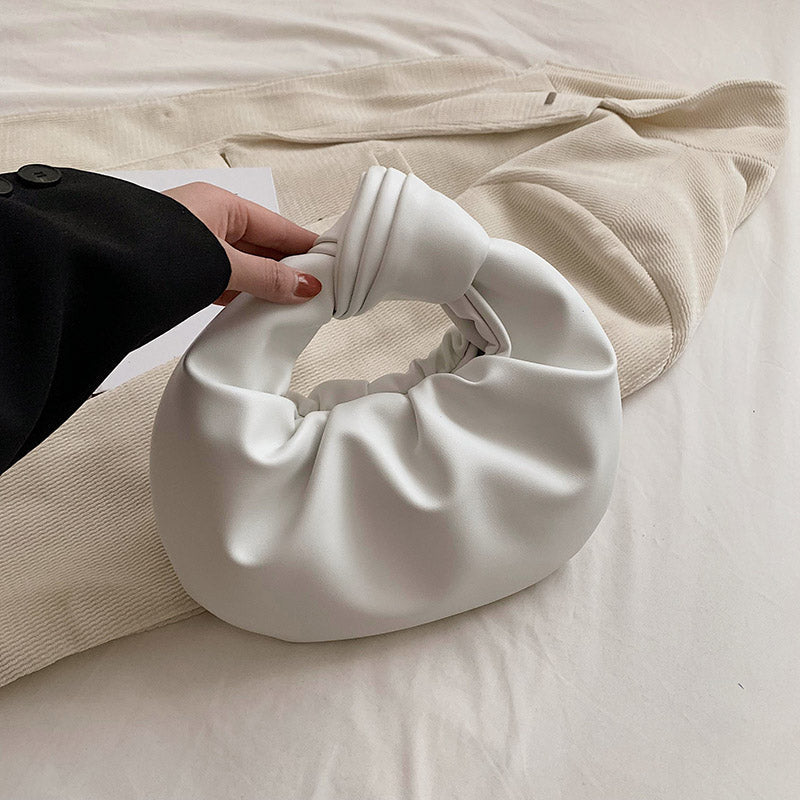 Top Handle Bag Faux Leather with Knotted Handle