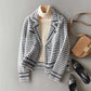 Jacket Wool Blend Houndstooth Cashmere-Feel with Tailored Fit