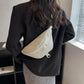 Belt Bag Corduroy with Faux Leather Trim and Removable Strap