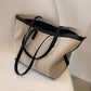 Tote Bag Textured Canvas with Faux Leather Trim and Zip