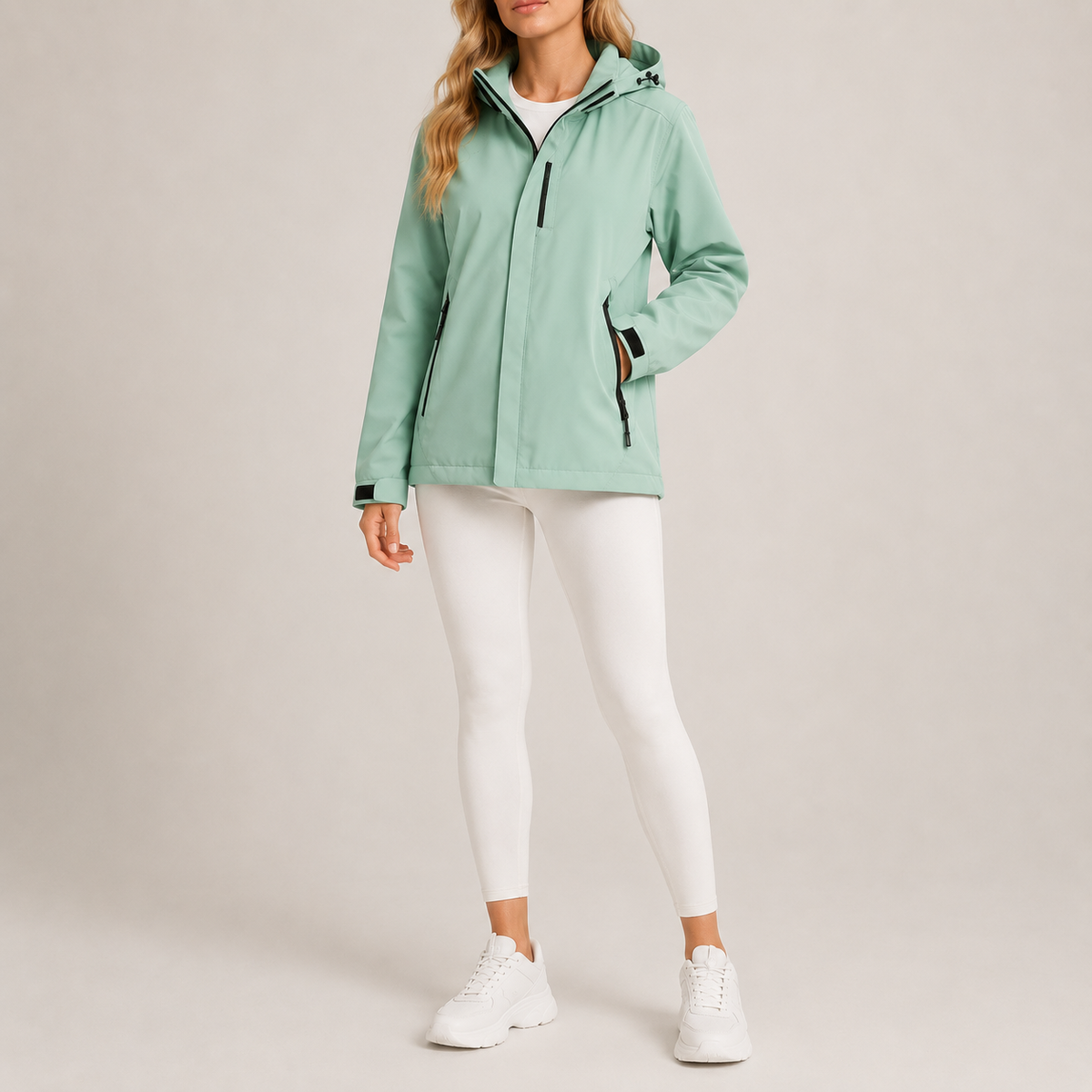 Windbreaker Polyester Lightweight Weather-Resistant Tailored