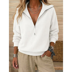 Lapel Collar Half-Zip Sweatshirt