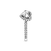 Pandora Sparkling Elevated Heart Ring Clearly 925 Silver