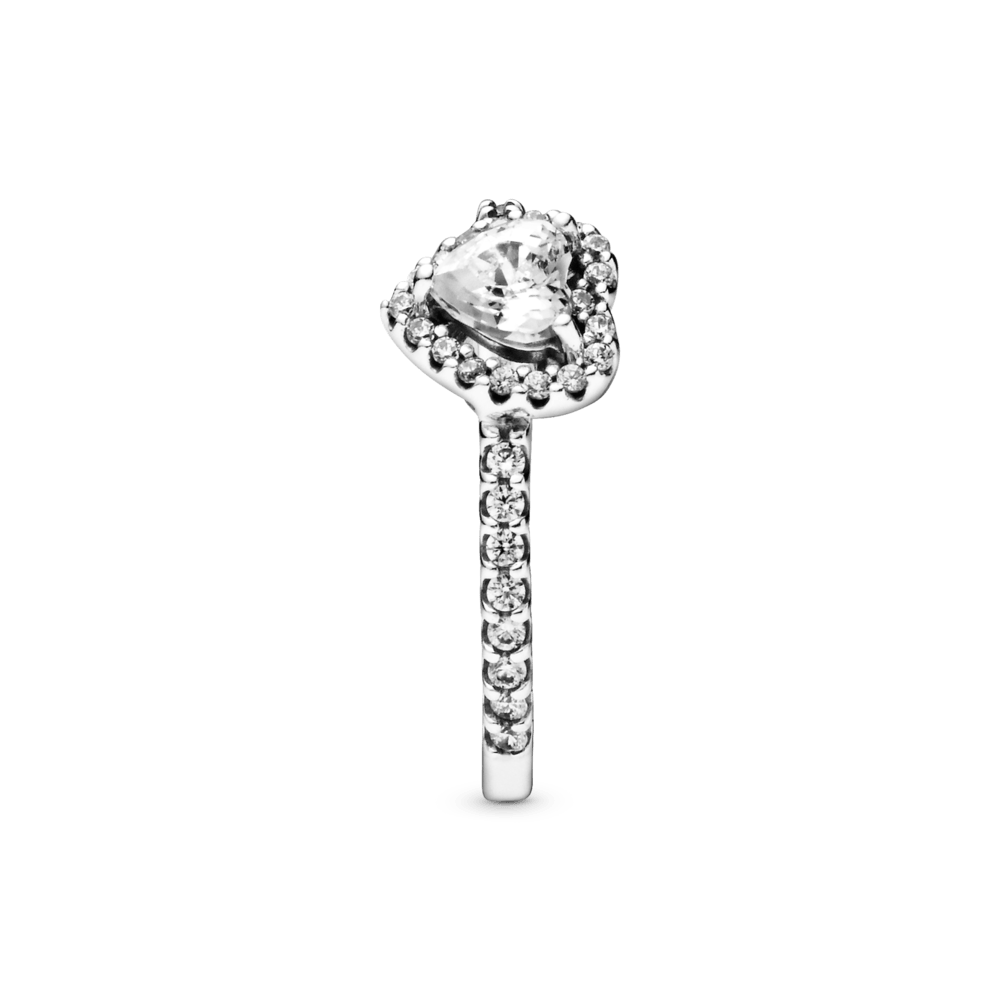 Pandora Sparkling Elevated Heart Ring Clearly 925 Silver