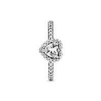 Pandora Sparkling Elevated Heart Ring Clearly 925 Silver